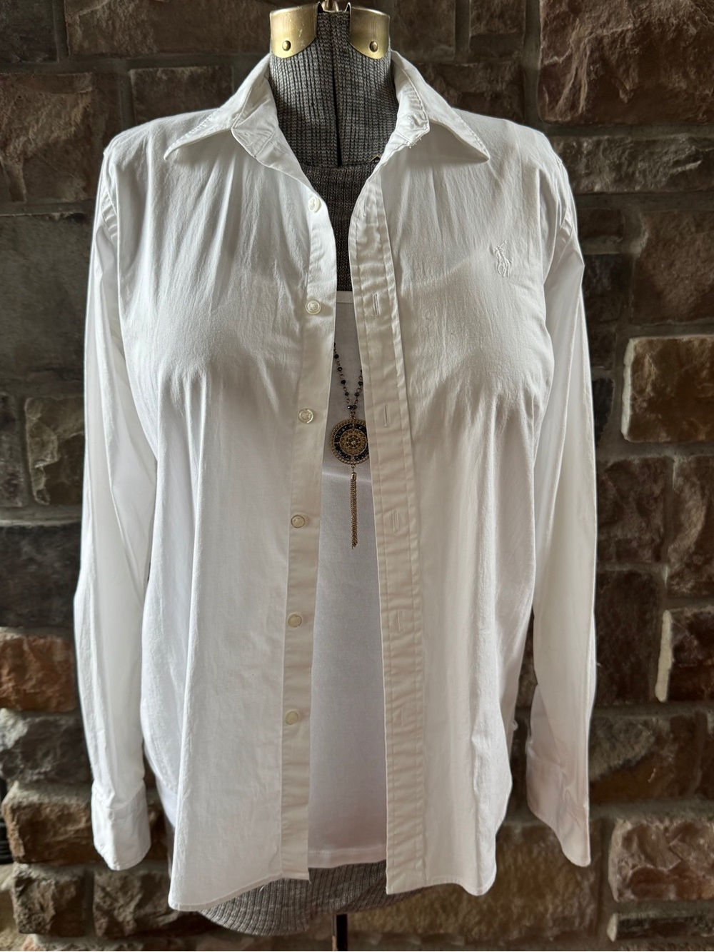 Classic White Women’s Button-Down Shirt - Size 12 (10)